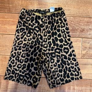 leopard printed biker shorts
